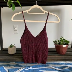 Maroon Cropped Tank Top